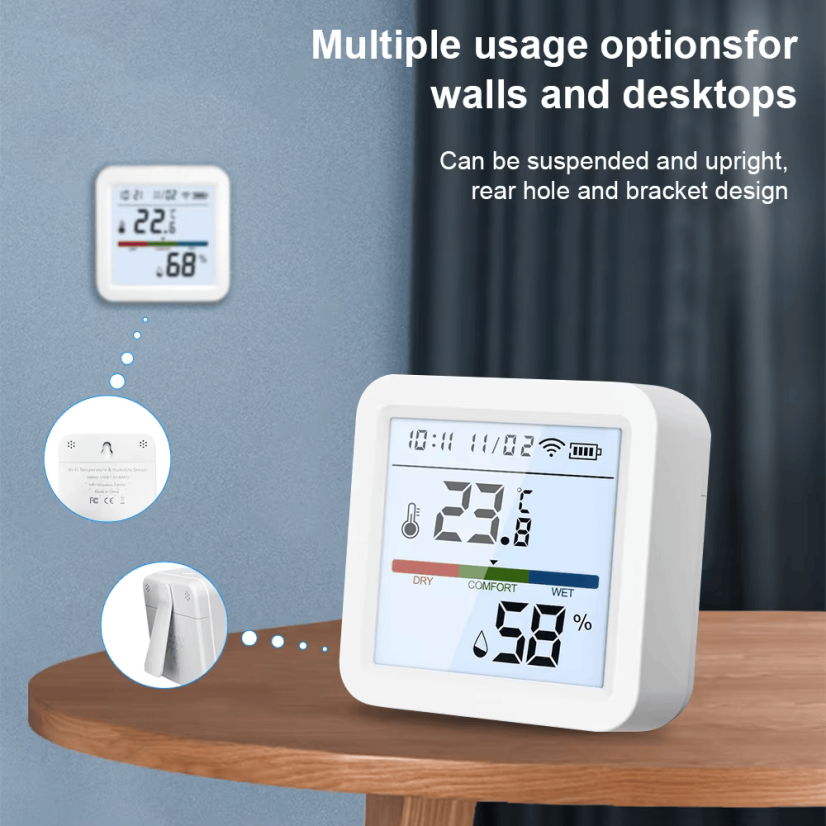Wi-Fi Temperatur- und Feuchtigkeitssensor mit Display
