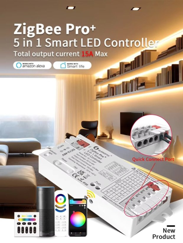 GLEDOPTO GL-C-204P - 5 w 1 Inteligentny Kontroler LED Zigbee