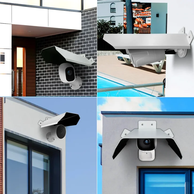 Copertura Universale in Alluminio per Sole e Pioggia per Telecamere di Sicurezza da Esterno