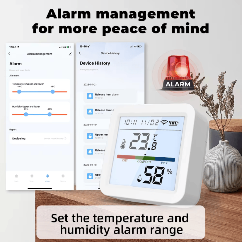 Wi-Fi Temperatur- und Feuchtigkeitssensor mit Display