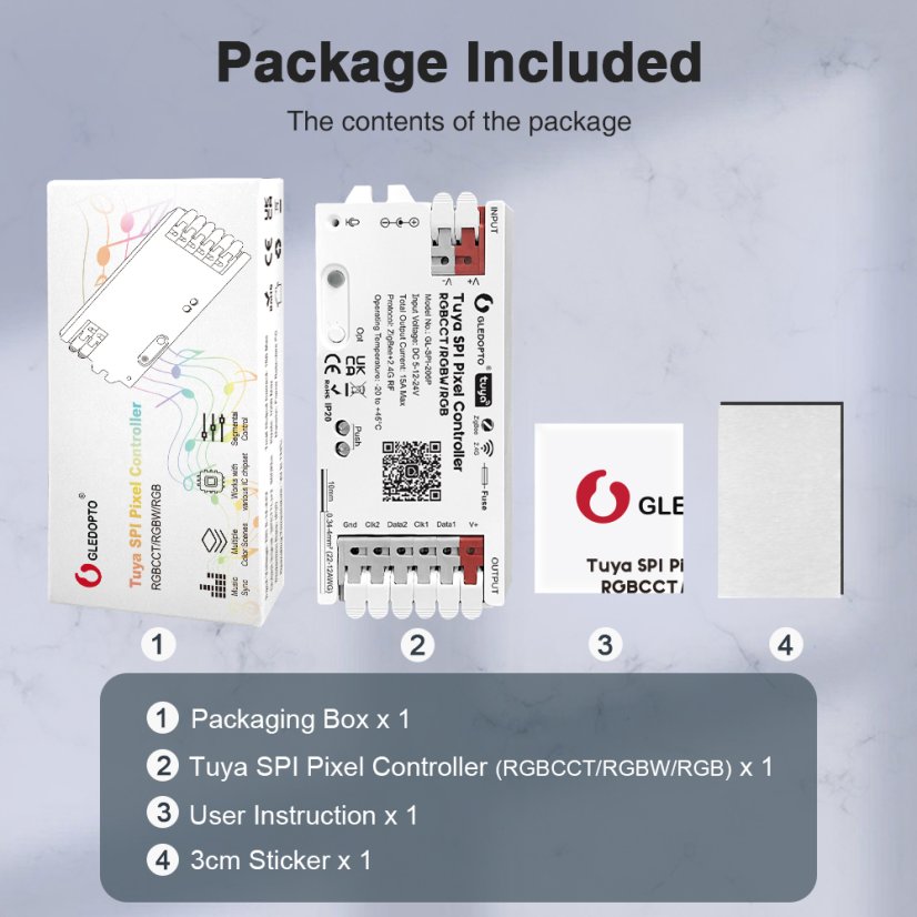 GLEDOPTO GL-SPI-206P - Tuya ZigBee SPI pixelový ovládač