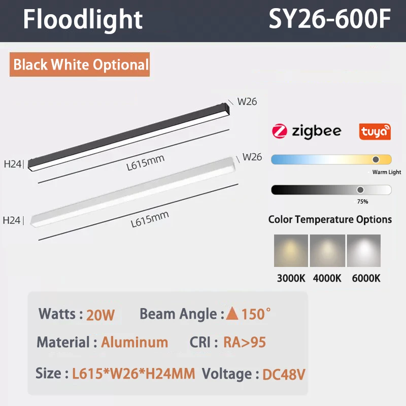 6mm Chytré Zigbee reflektorové magnetické svetlá