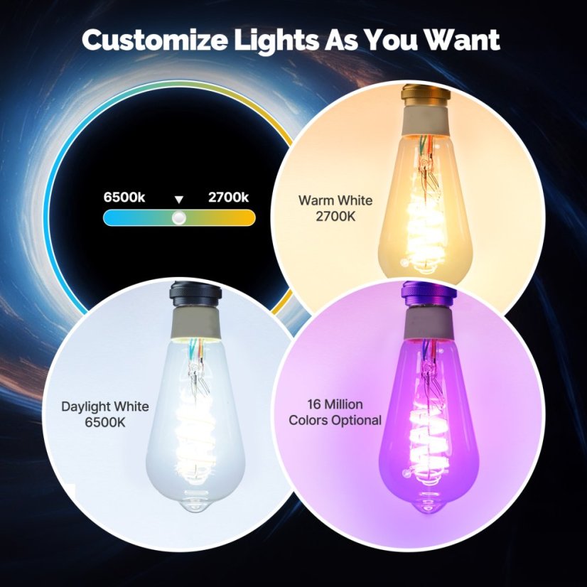 MOES Matter WiFi Lampadina Smart Edison E27