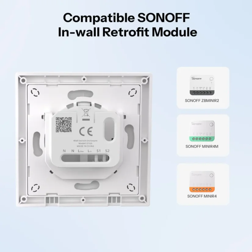 SONOFF Fusion Series 1-gangowy przełącznik ścienny | E1GS/E1GSL