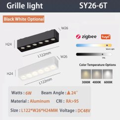 6mm Chytrá Zigbee mřížková magnetická světla
