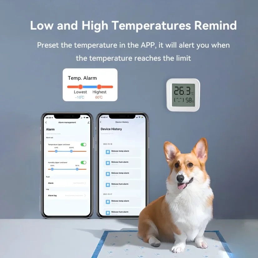 Intelligenter Zigbee 3.0 Temperatur- und Feuchtigkeitssensor mit LED-Anzeige