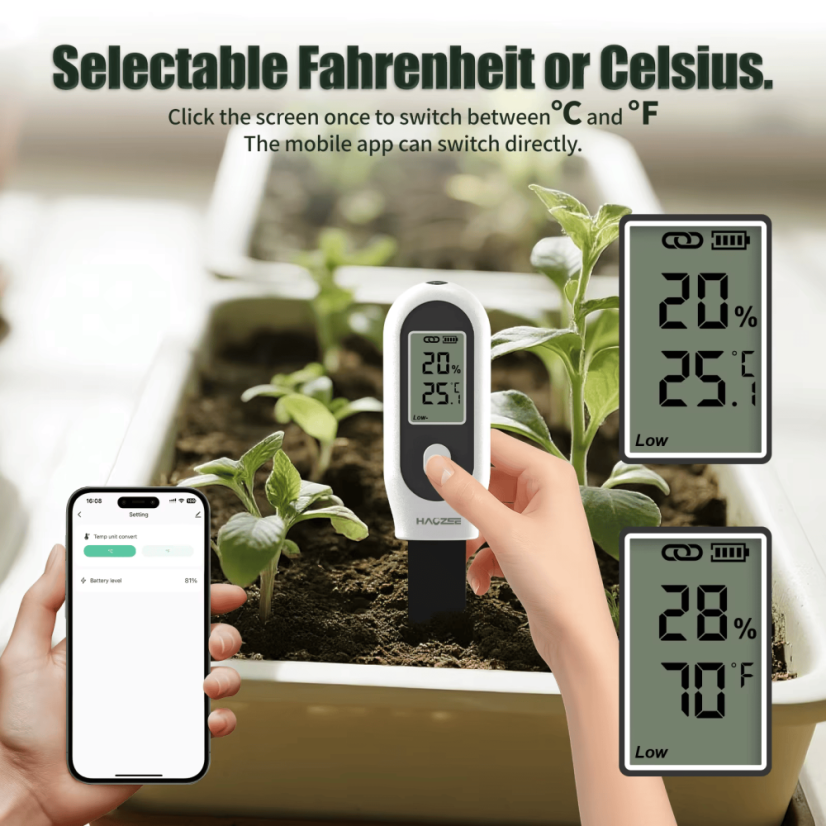 Haozee Zigbee inteligentny czujnik gleby 3-w-1