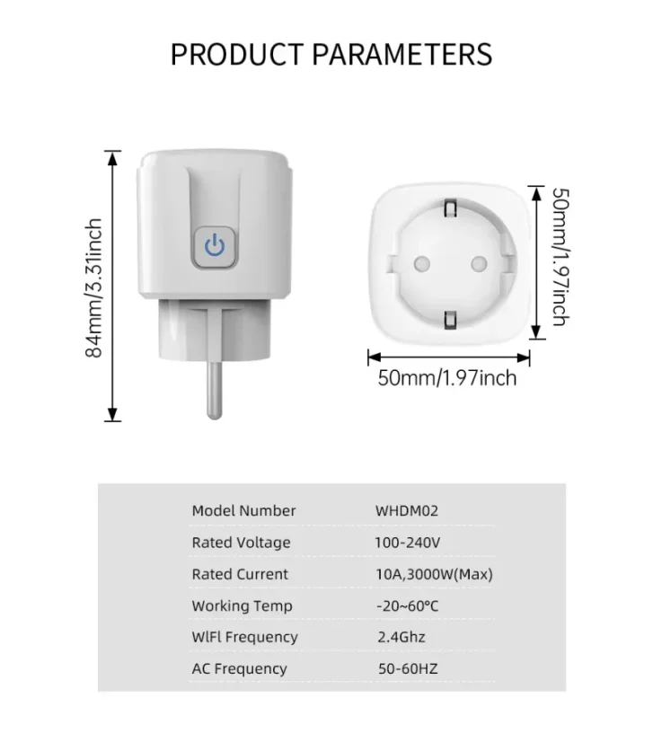 Matter presa smart Wi-Fi - Carico massimo: 16A
