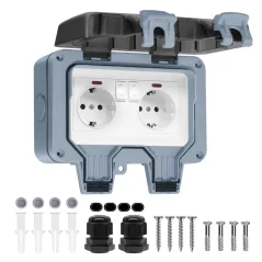 Gniazdo elektryczne BSEED na zewnątrz IP66 – Wodoodporne (standard UE)