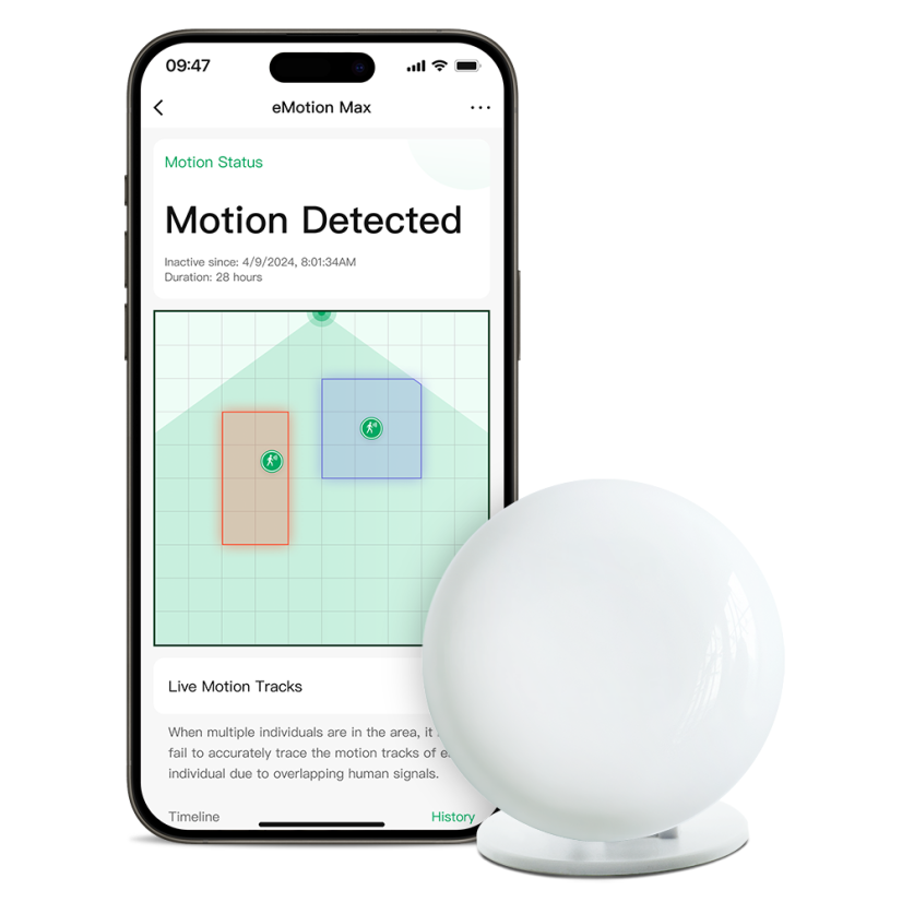 LinknLink eMotion Max – Sensore di Presenza Radar mmWave 60GHz con IR Blaster, Sensore di Luce e Supporto per Automazione Domestica