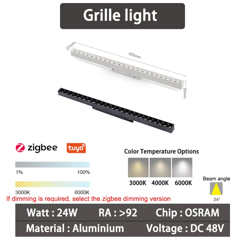 Chytré Zigbee mřížkové světla - 20 Type