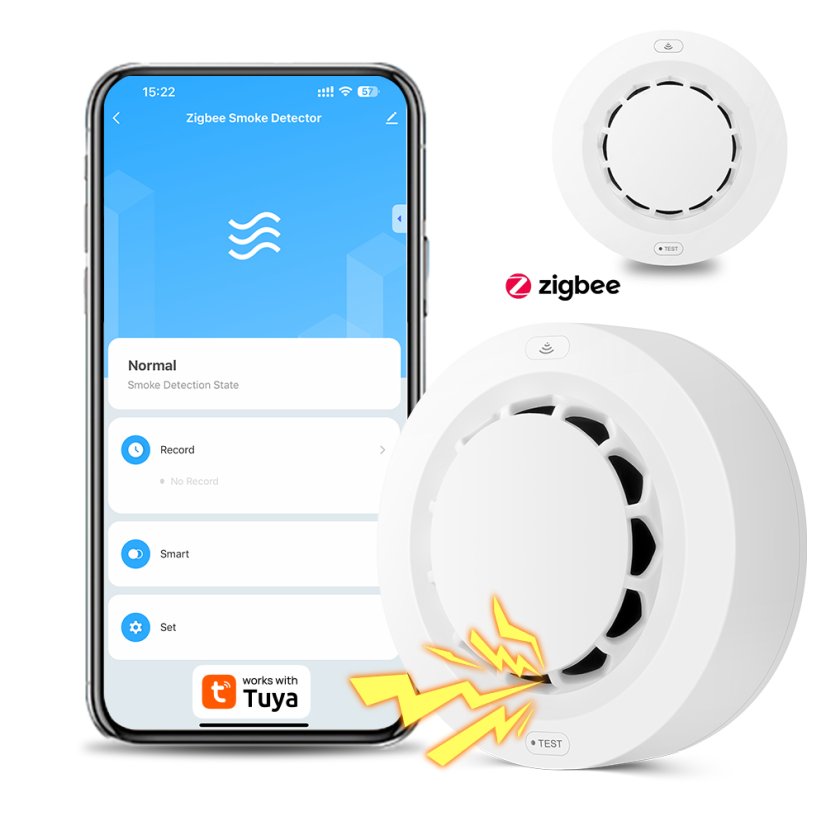 Wale Zigbee bezdrôtový detektor dymu