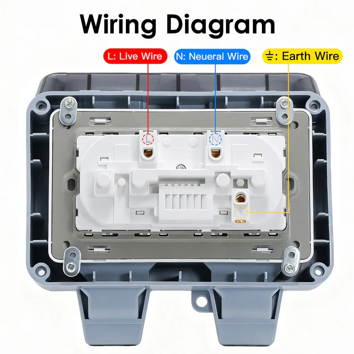 BSEED Außensteckdose IP66 – Wetterfest (EU-Standard)