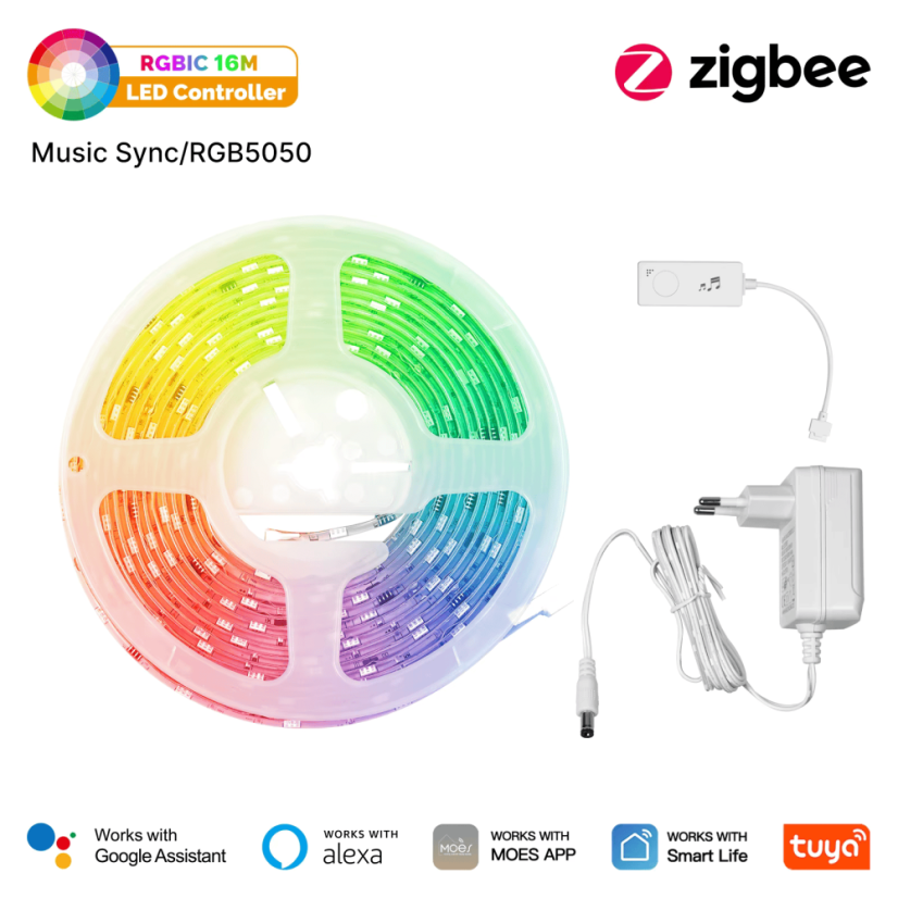 MOES RGBIC LED pásy - Zigbee