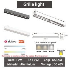 6mm Chytrá Zigbee mřížková magnetická světla
