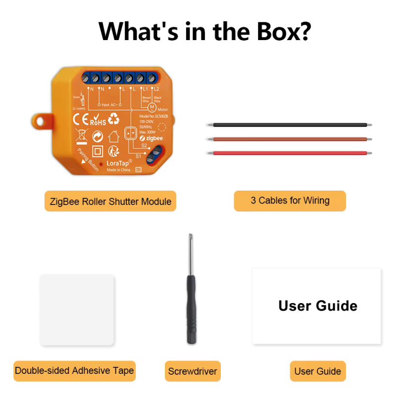 LoraTap ZigBee Smart-Schalter für Vorhänge, Rollläden und Jalousien