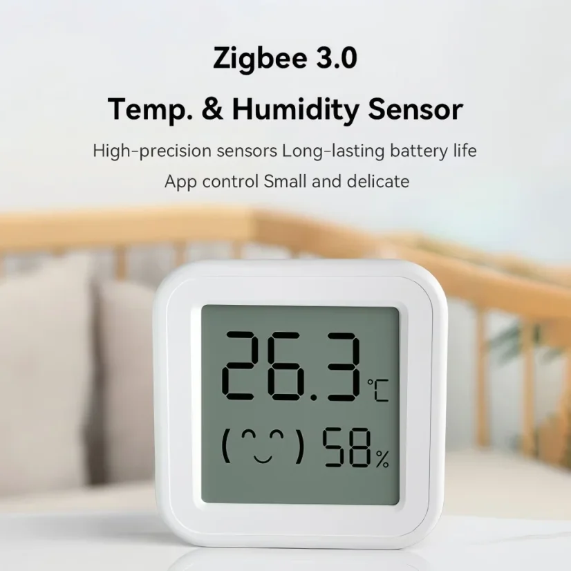Intelligenter Zigbee 3.0 Temperatur- und Feuchtigkeitssensor mit LED-Anzeige
