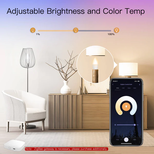 MOES Żarówka Smart Zigbee E14