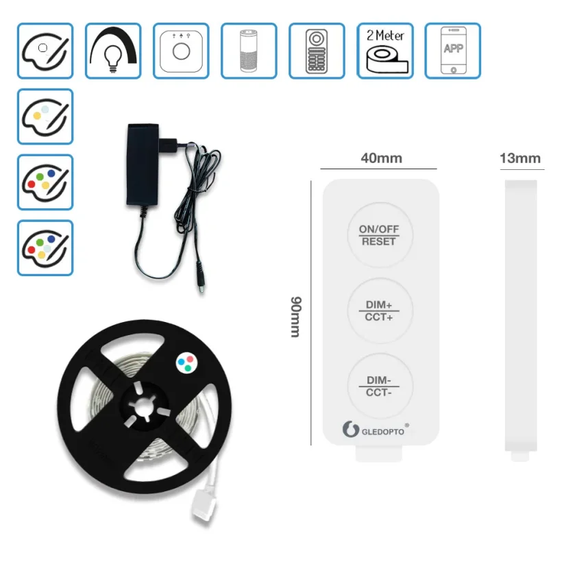 GLEDOPTO GL-C-004P - Zigbee Pro 12V LED Streifen Kit