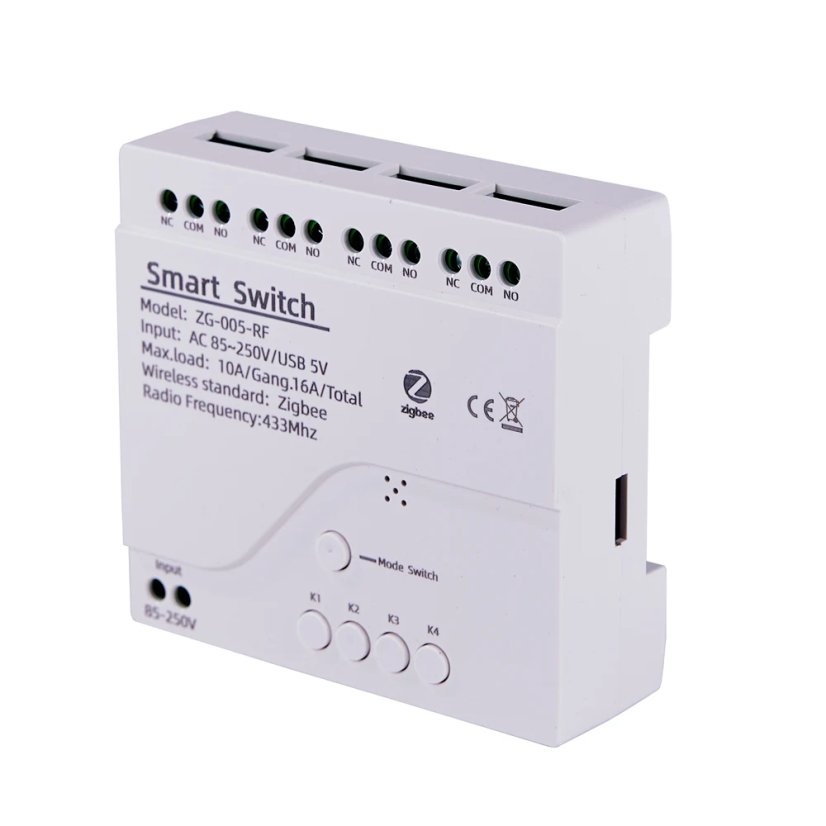 4-kanálový Tuya Zigbee chytrý relé spínač