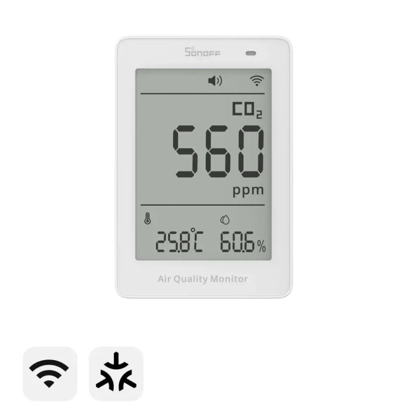 SONOFF AirGuard CO2 Matter přes Wi-Fi Monitor kvality vzduchu | SAWF-08P