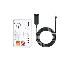 Interruttore relè smart Zigbee Tuya a 1 canale con sensore esterno di temperatura e umidità
