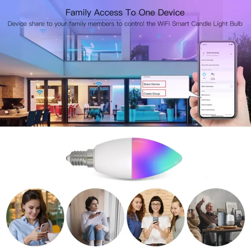 MOES WiFi Smart Bulb E14 6W