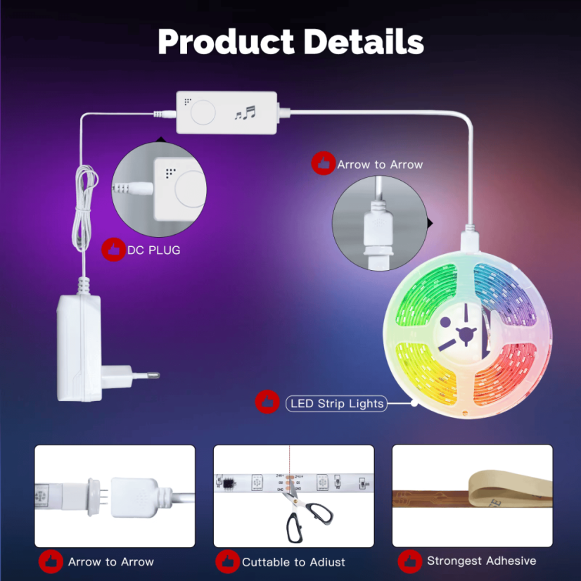 MOES RGBIC LED Strip Lights - Zigbee