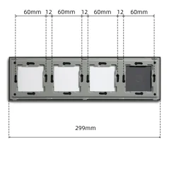 BSEED glass four-panel for switches and sockets
