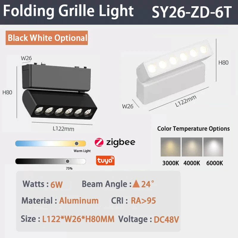 6mm inteligentne magnetyczne światła grille Zigbee