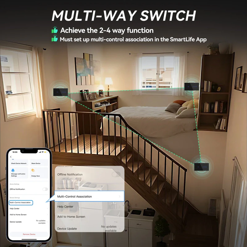 BSEED chytrý WiFi vypínač s dotykovým stmívačem, skleněný panel 157 mm
