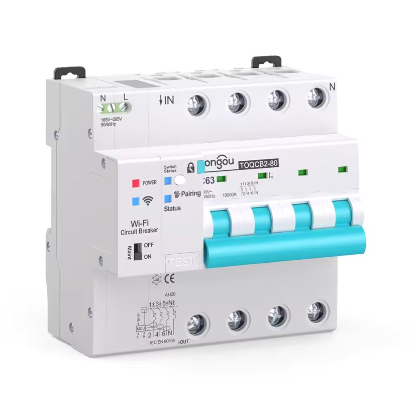Chayo (Tongou) TOQCB2-JWT-4C63 : 3P+N Tuya Wi-Fi Leitungsschutzschalter 1-63A