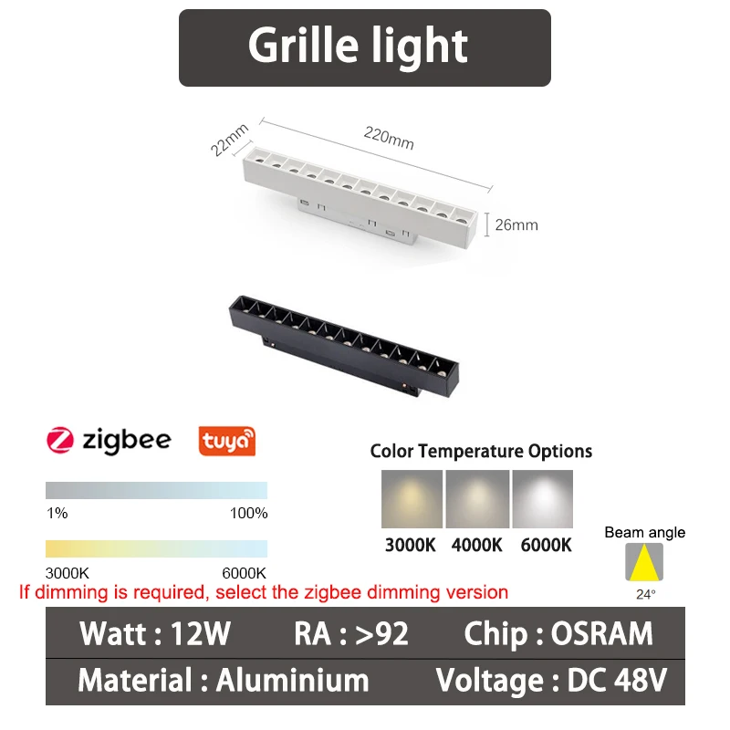 Chytré Zigbee mřížkové světla - 20 Type