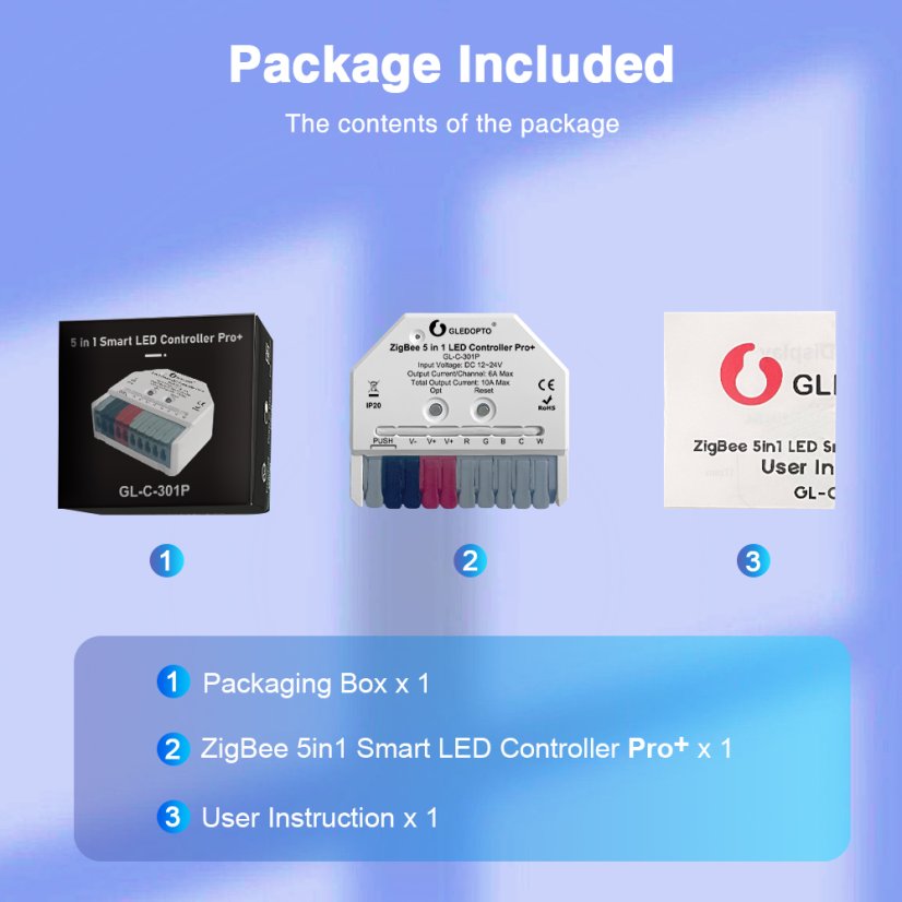 GLEDOPTO GL-C-301P - Ultra Mini ZigBee Pro+ 5in1 Smart LED Controller