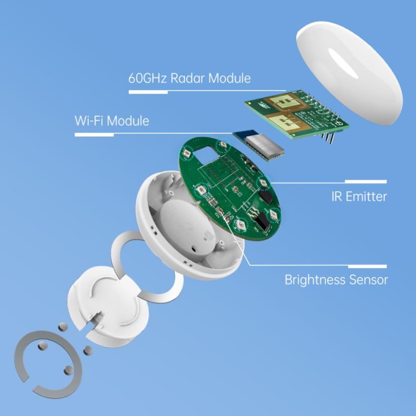 LinknLink eMotion Ultra – 60GHz mmWave Radar Wi-Fi Smart Präsenzsensor mit IR-Blaster, Licht-, Temperatur- und Feuchtigkeitssensoren
