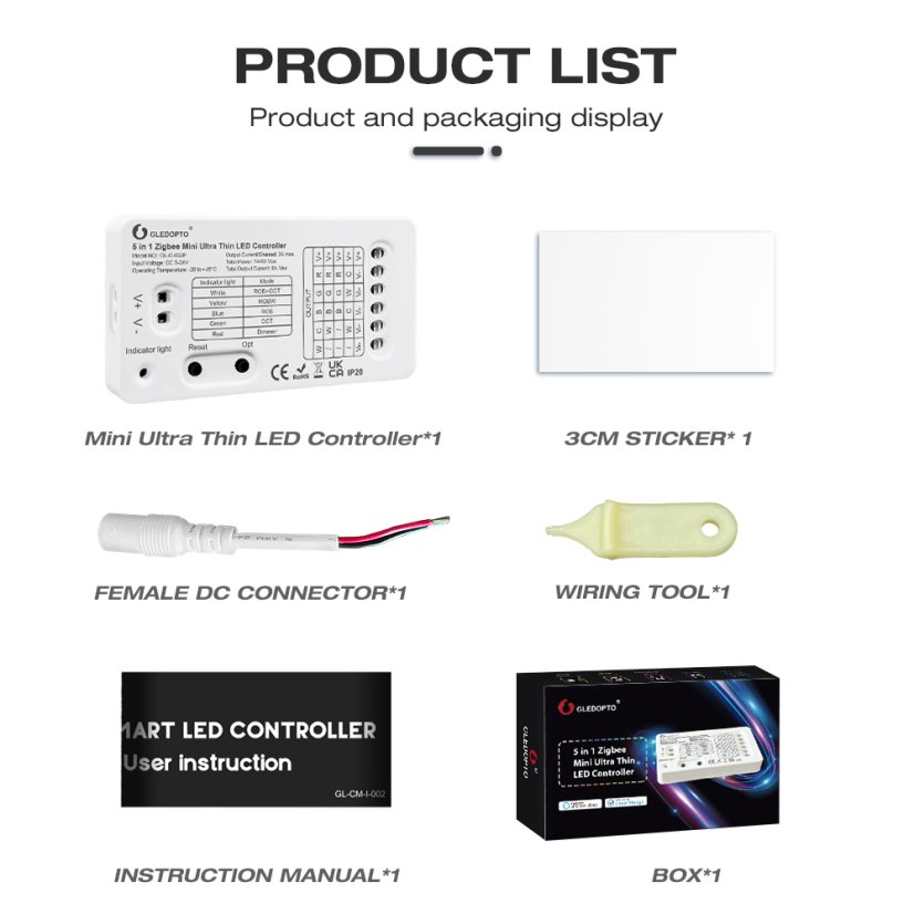 GLEDOPTO GL-C-002P - Zigbee Mini Ultra Thin LED Controller 5in1