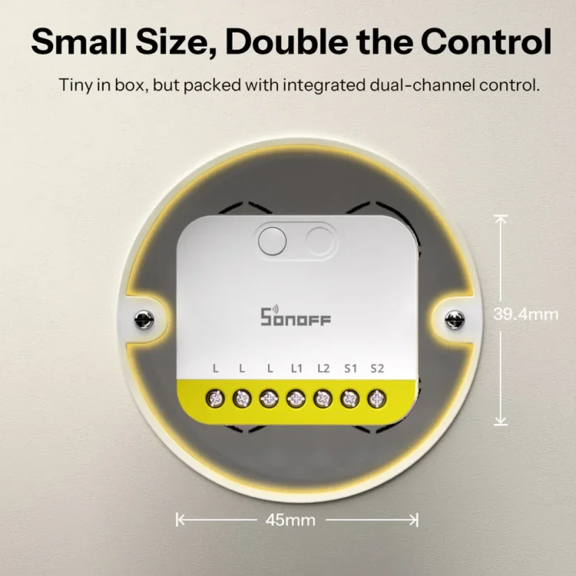 SONOFF MINI DUO-L 2-gang Zigbee chytrý spínač | MINI-ZB2GS-L