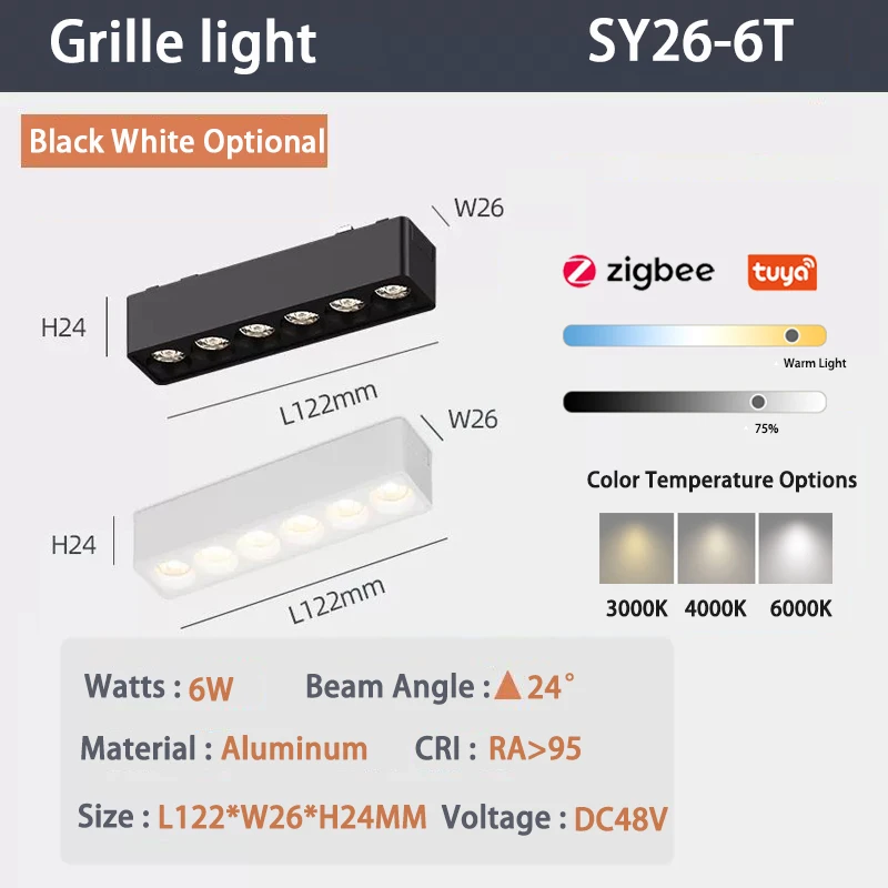 6mm inteligentne magnetyczne światła grille Zigbee