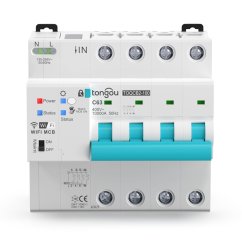 Tongou 3P+N Tuya Wi-Fi with metering circuit breaker 1-63A adjustable with metering