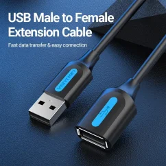 Vention USB 2.0 Male to Female Extension Cable 0.5m Black