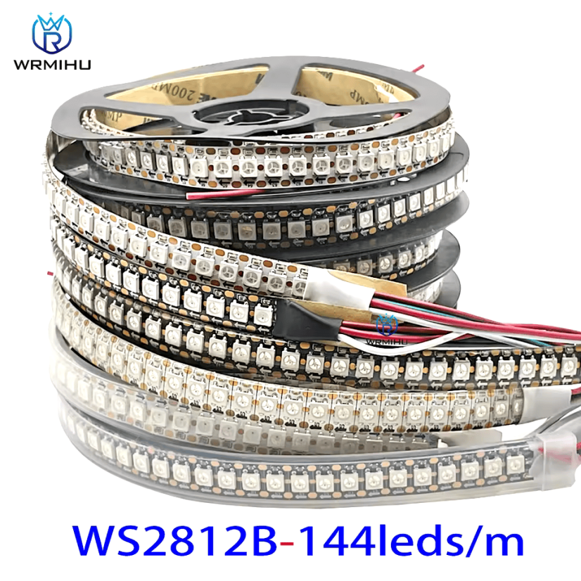 LED strip - 1m WS2812B 144leds, IP67, White PCB