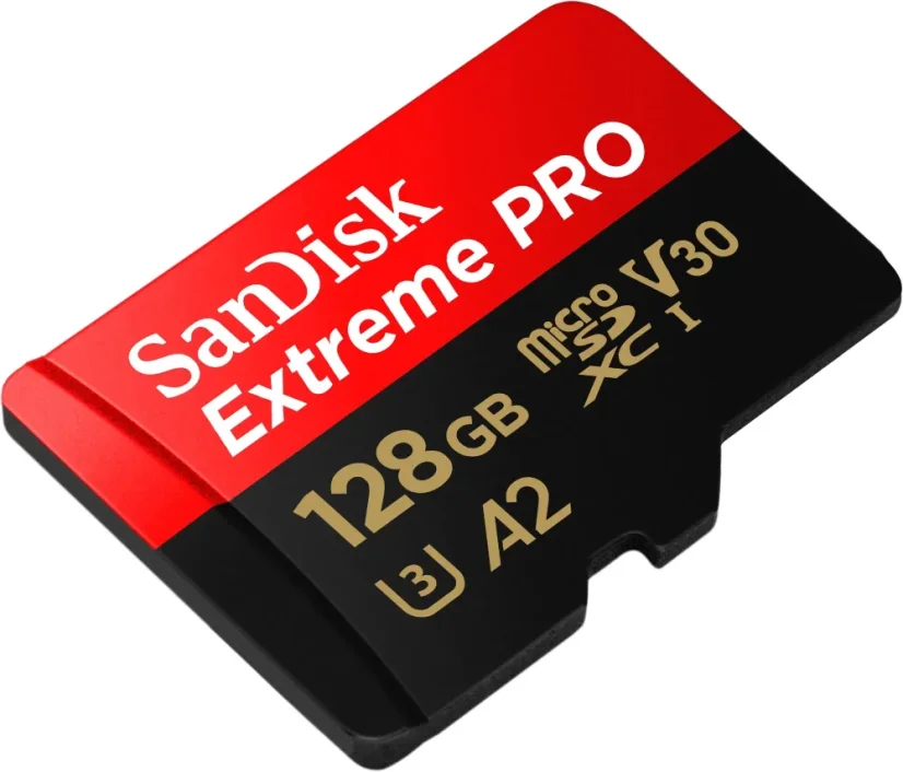 SanDisk microSDXC 128GB Extreme PRO + Rescue PRO Deluxe + SD adaptér