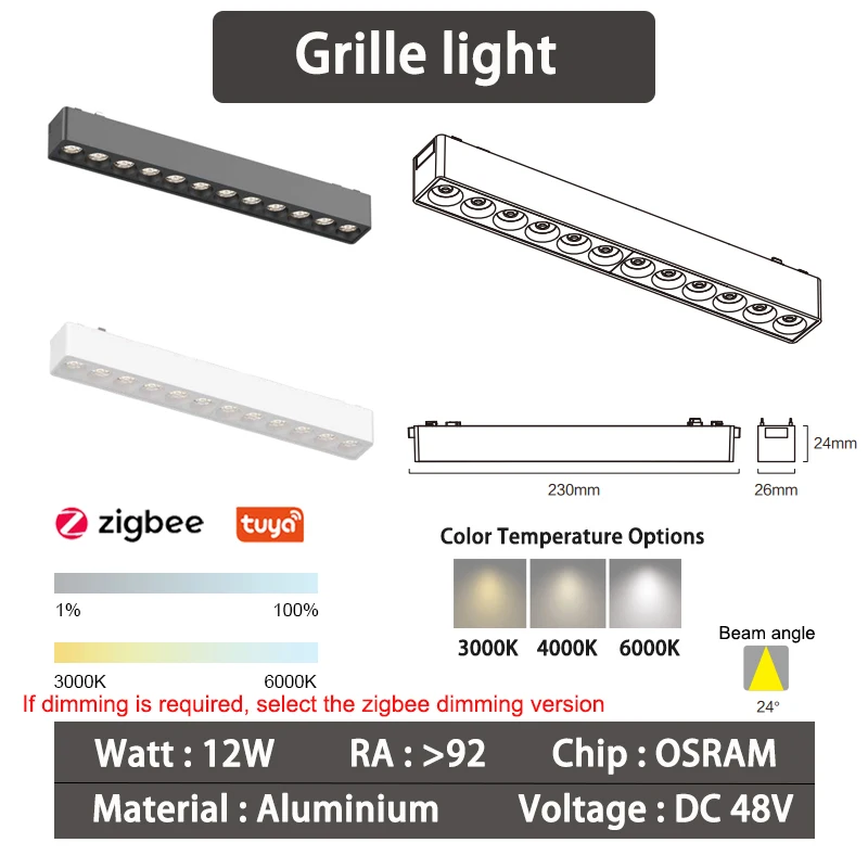 6mm inteligentne magnetyczne światła grille Zigbee