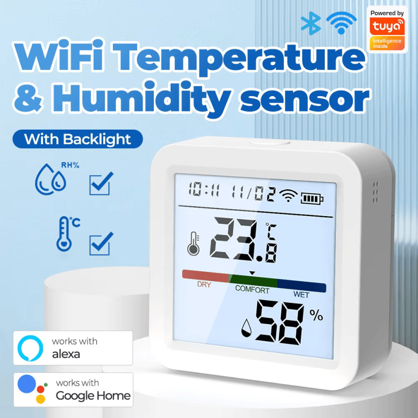Wi-Fi Temperatur- und Feuchtigkeitssensor mit Display