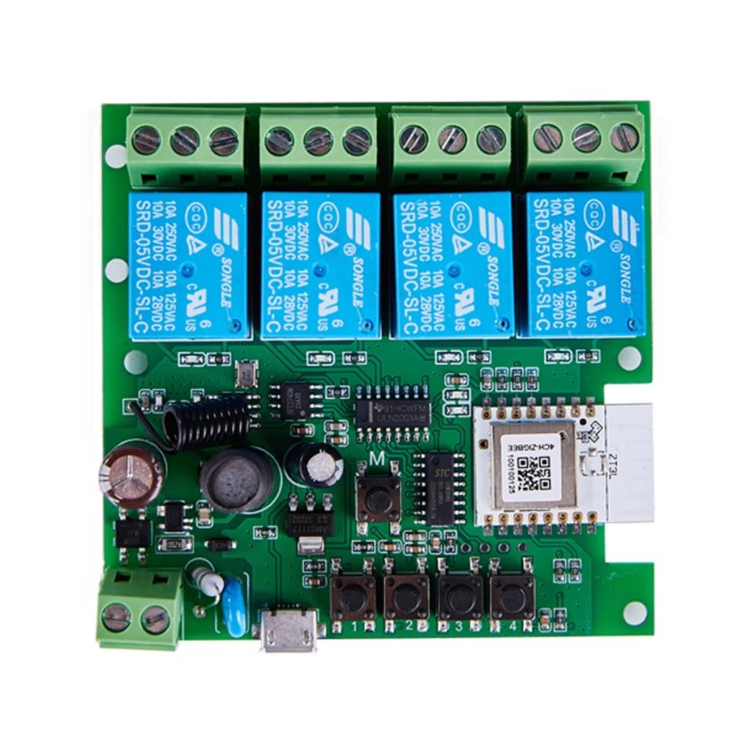 4-kanálový Tuya Zigbee chytrý relé spínač