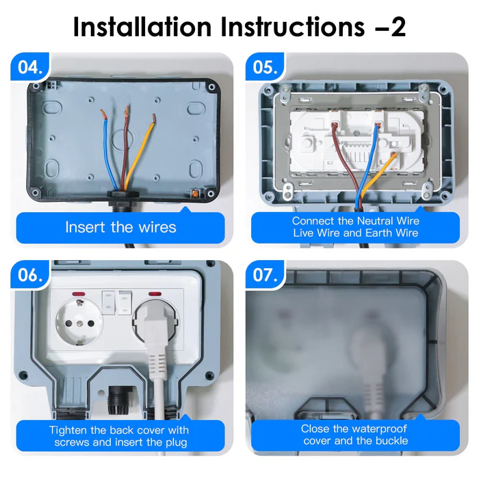 BSEED Außensteckdose IP66 – Wetterfest (EU-Standard)