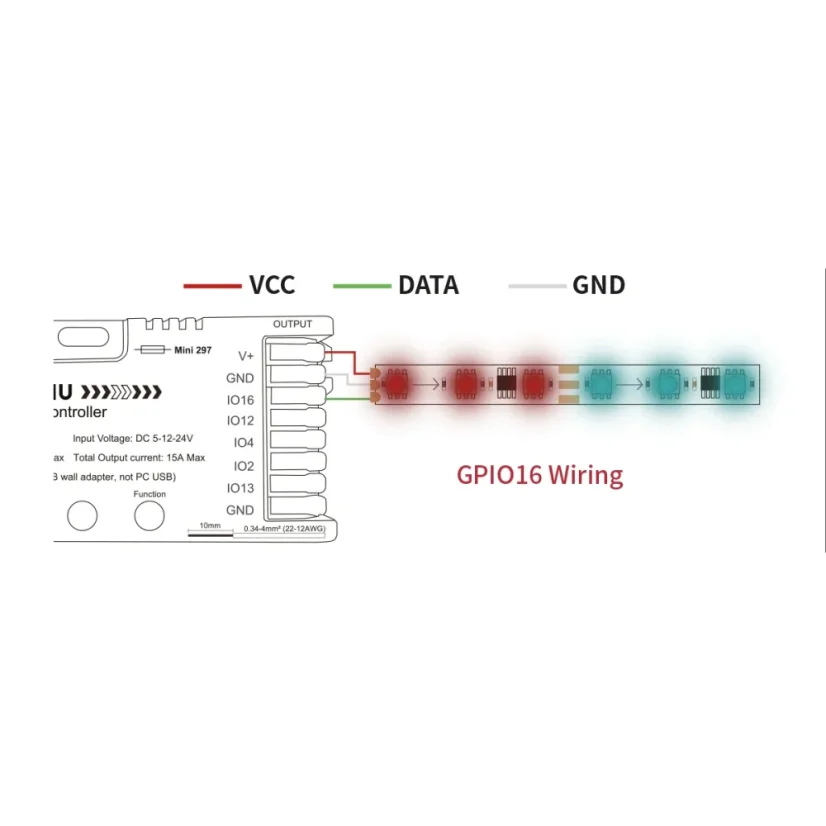 GLEDOPTO GL-C-618WL Elite 4D-EXMU – Advanced WLED Controller for Addressable LED Strips
