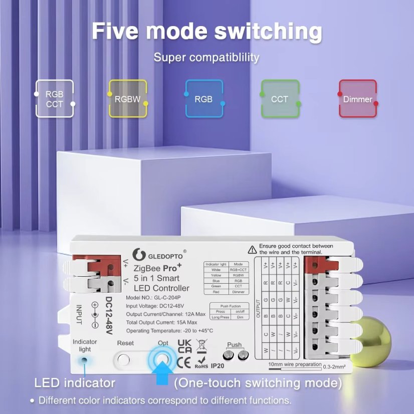 GLEDOPTO GL-C-204P - 5 in 1 Smart Zigbee LED Controller