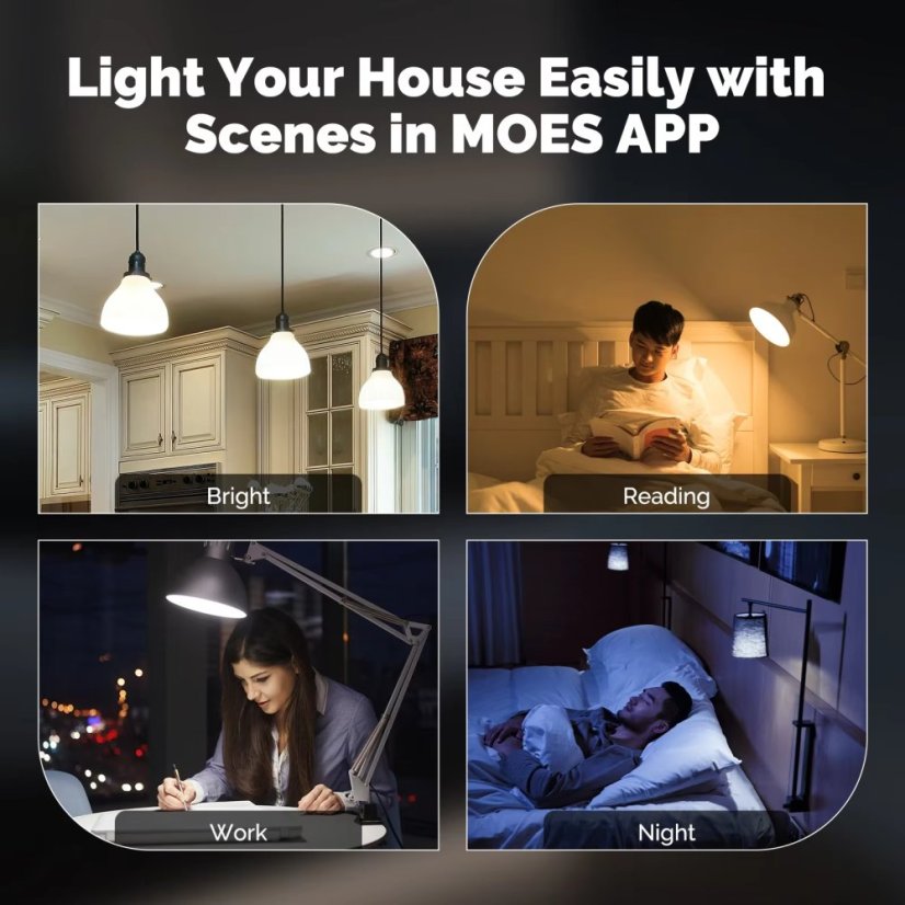 MOES Zigbee 3.0 Chytrá filamentová LED žárovka – CCT a stmívatelná