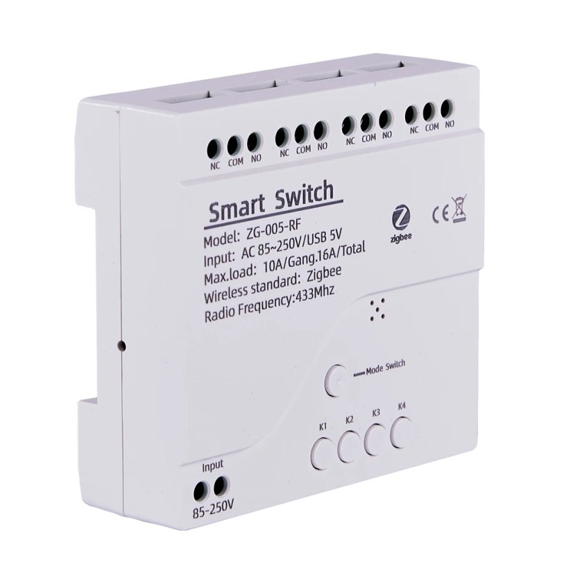 4-kanálový Tuya Zigbee chytrý relé spínač